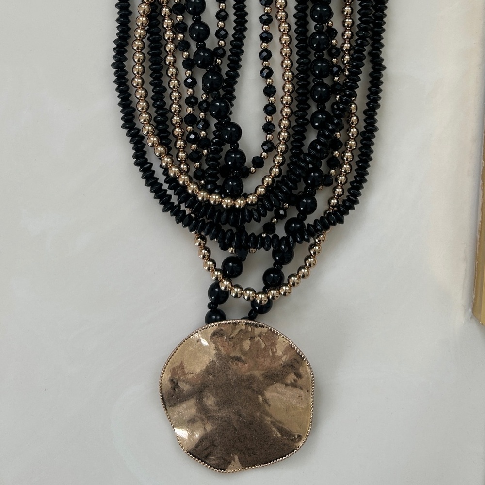 Lucite Statement Layer Pendant Necklace NWOT